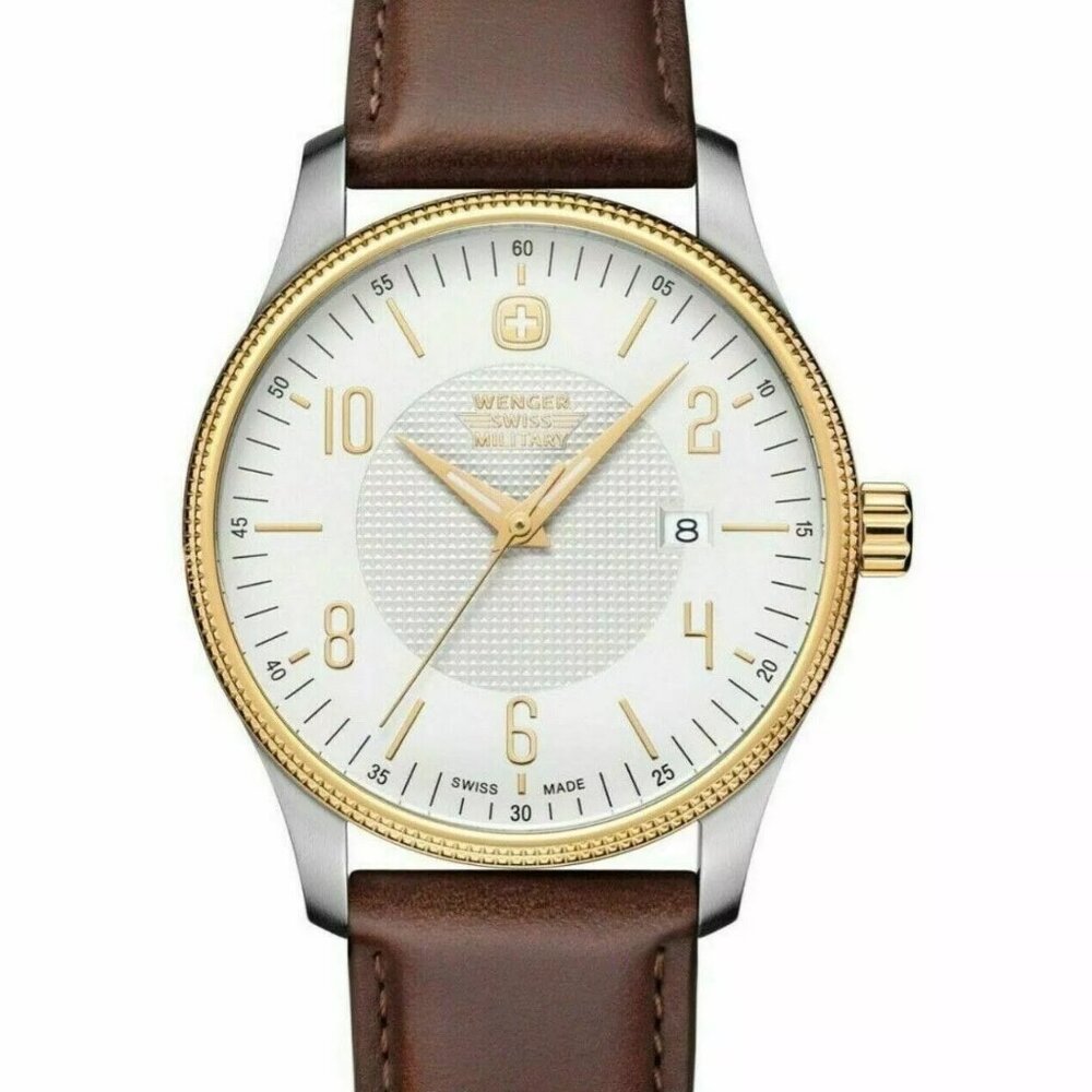 Wenger Men's Watch 01.9041.215 Terragraph Swiss Military Quartz Brown Leather